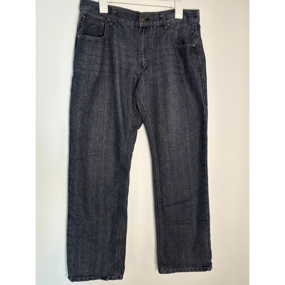 Beverly Hills Polo Club Mens Dark Wash Straight Leg Jeans 36x32 Indigo Denim